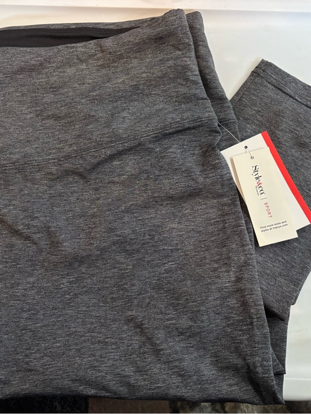 Style & Co Sport 3X Gray and Black Active Leggings NWT